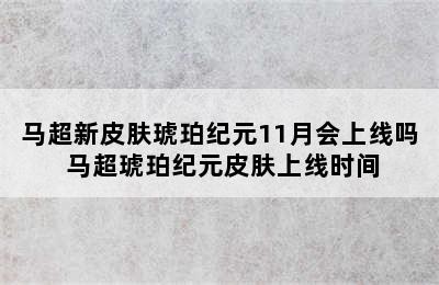 马超新皮肤琥珀纪元11月会上线吗 马超琥珀纪元皮肤上线时间